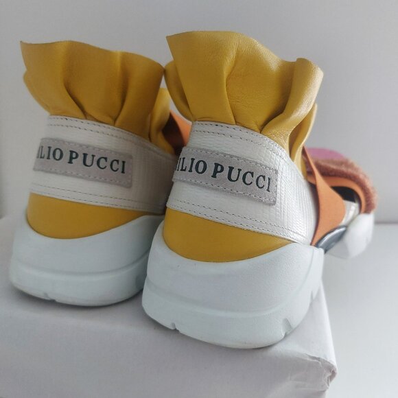 EMILIO PUCCI Sneakers Size 7.5 Colorful Leather Dopamine Slip On Designer Kicks - Picture 5 of 15